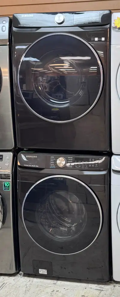 Samsung Front Load Washer Dryer Stackable Set (Black Steel), View more