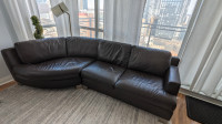 $100 Italsofa Sectional Genuine Leather Couch