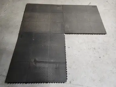 Qty: 12 - 3 x 3 cushioned mats good for gym or garage, great condition OBO