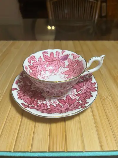 COALPORT 4891B PinkLeaves Cup & Saucer, View more