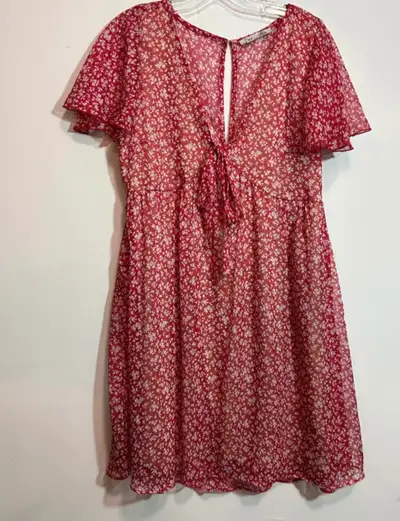 Dex women's red flowered summer dress size L PA, View more