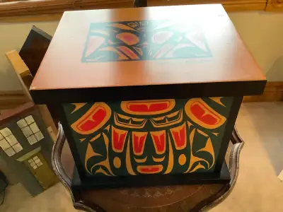 Vt Clarence A. Wells Signed Northwest Coast Haida Wd Box w Lid, View more