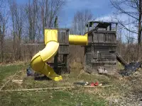 Kids playground slide and tube