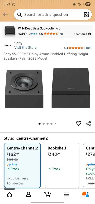 Sony Atmos Up-Firing Speakers, View more