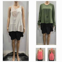 Wilfred Silk Camisole & Green Blouse + Free Silk Camisole