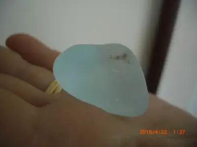 LARGE SMOOTH THICK PENDANT PERFECT SEA GLASS ROCKS, View more