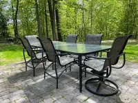 15pc Patio Set - Glass Table + Chairs