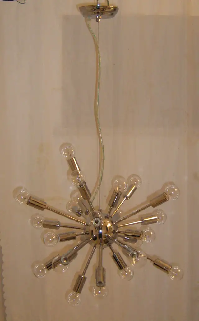 Vintage MCM Polished Chrome Space Age Design Sputnik Chandelier in Indoor Lighting & Fans in City of Toronto - Image 3
