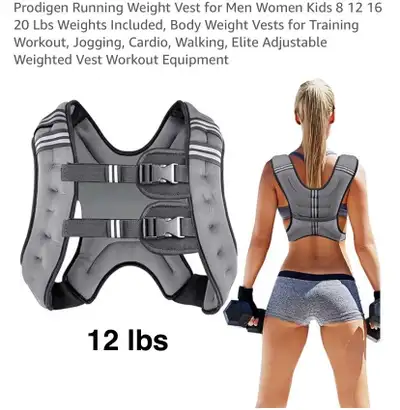 New 12 lbs Prodigen Running Weight Vest Grey, View more