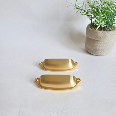 Just $5! - 2 Brushed Brass Cup Cabinet Handles - South Ajax, View more