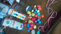 3 Cans Stringing Wooden Beads, Tinkertoy and Playskool