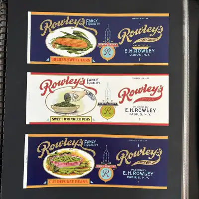 Original can labels 1928 Beans Corn Peas Set#2, View more