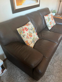 For Sale genuine Natuzzi leather couch & chair