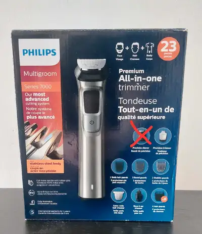 Philips Multigroom Series 7000, Cordless Wet & Dry, DualCut Technology, Lithium-Ion and Storage Bag...
