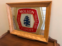 Vintage Molson Export Beer Bar Mirror Sign Excellent Condition