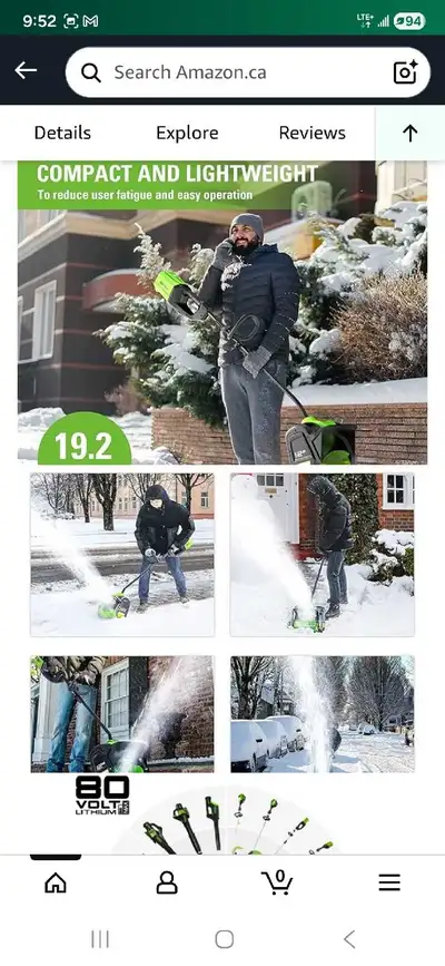 Greenworks Snow Shovel, View more