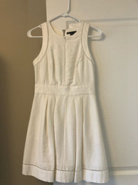 WHITE ARMANI EXCHANGE LINEN/COTTON LINED DRESS FOR SALE