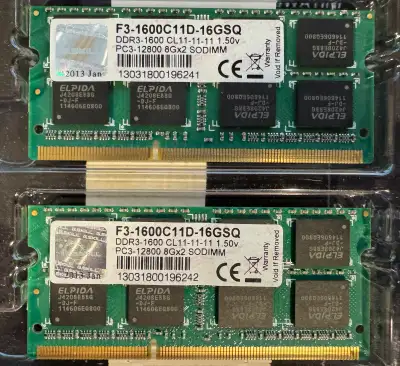 Open Box 16GB DDR3 (8GB x 2) matching set GSkill SO-DIMM 1600MHz, View more