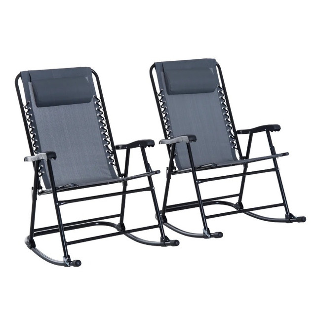 2pc Patio Foldable Rocking Chair Set  in Hobbies & Crafts in Markham / York Region - Image 2