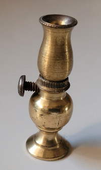 Vintage Heavy Solid Brass Dollhouse Mini Hurricane Lamp C 1920s