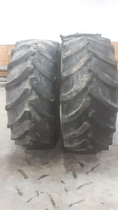 2 New Petlas 480/70R30 $1100 each 1 Trellaborg 540/65R30 20-30% tread road wear $250 1 Firestone 380...