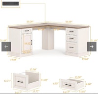 Farmhouse 59in L-Shaped Executive Desk  City of Toronto Toronto (GTA) Preview