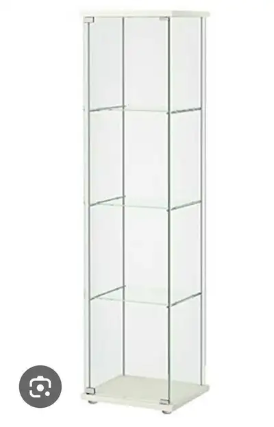 Ikea Detolf Glass shelf - White base, View more