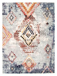 5’3 x  7’3 Morocco blue colourful rug multicolour geometric 