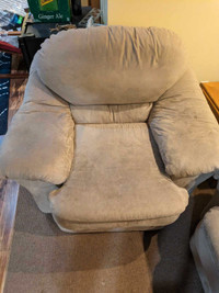 Suede loveseat and chair