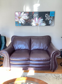  Leather sofa and love seat very good condition free from bugs, 