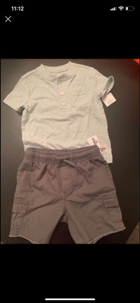 BNWT toddler boys shirt and shorts (12mos)