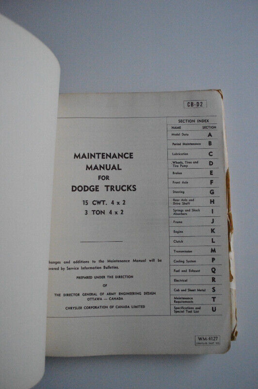 DODGE Trucks Maintenance Manual 1945 dans Autre  à Longueuil/Rive Sud - Image 2