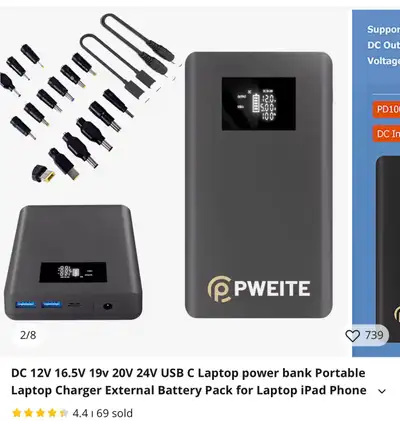 PWEITE Power Bank Laptop DC CPAP , View more