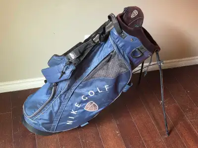Nike Golf 5 Way Blue Carry Bag with Izzo Strap Stand Rain Cover, View more