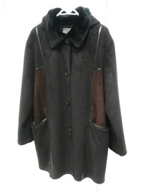Laura Plus Women Brown Faux Shearling Coat Size 3X Luxurious