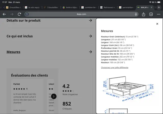 lit IKEA avec tiroirs et matelas . Grandeur Queen in Beds & Mattresses in Laval / North Shore - Image 4