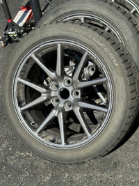 Tesla Model 3 Pirelli Winter tires on factory rims