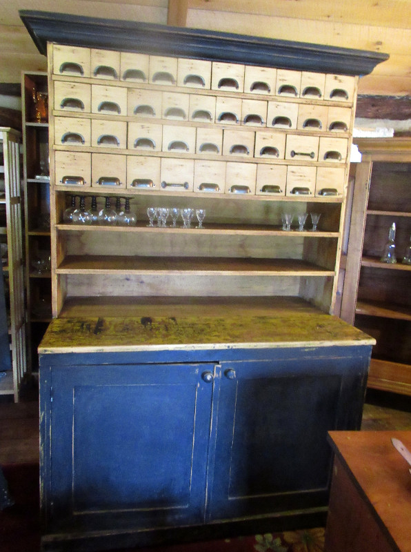 Antique Pine Hardware Store Display 38 Drawers Reduced Hutches