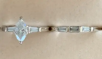 Stunning!!! One of a kind, custom design engagement, ring, and wedding band set with appraisal inclu...