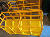 2 Yellow storage shelf with 8 bins