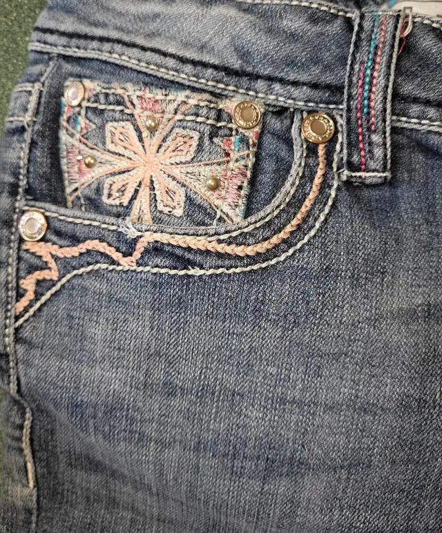 Grace in LA denim embroddiered jeans/ 94 Harley San Fransisco in Arts & Collectibles in Red Deer - Image 6
