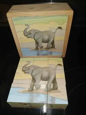 Zoo Animals Wooden Cube Puzzle in Toys & Games in St. Catharines - Image 8