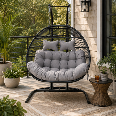  Double Folding Hanging Egg Chair – Ultimate Comfort for Two!, View more