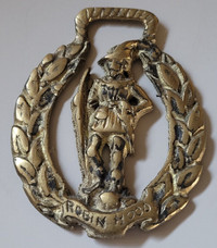 Vintage Rare Solid Brass Horse Robin Hood Medallion