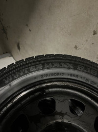 4 LIKE NEW DUNLOP WINTERMAX TIRES ON RIMS - 215/60R17