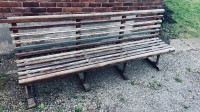 Wood slat bench