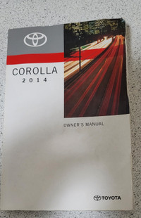 2014 Toyota Corolla Owners Manual