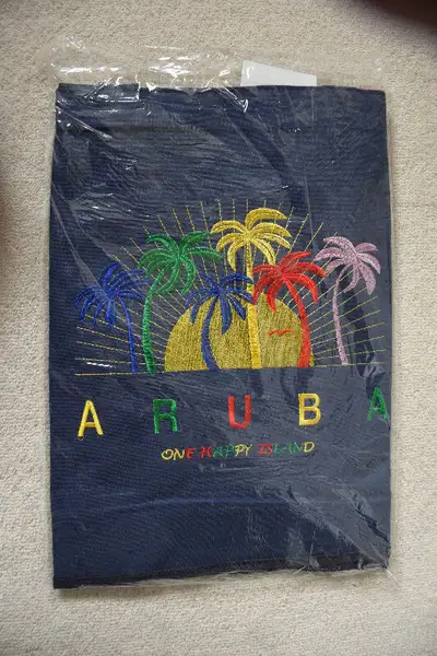 Brand new, Aruba Beach bag (Coconut Trees). Zipper closure. Dimensions: 16 inches high x 20 inches w...