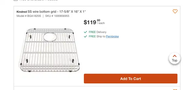 NEW Kindred SS wire bottom grid - 17-5/8" X 16" X 1" in Kitchen & Dining Wares in Pembroke - Image 2