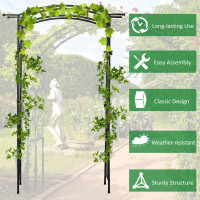 7Ft Outdoor Garden Arbor, Wedding Arch for Ceremony, Trellis wit